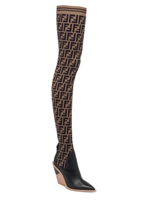 fendi moon boots pink|fendi thigh high sock boots.